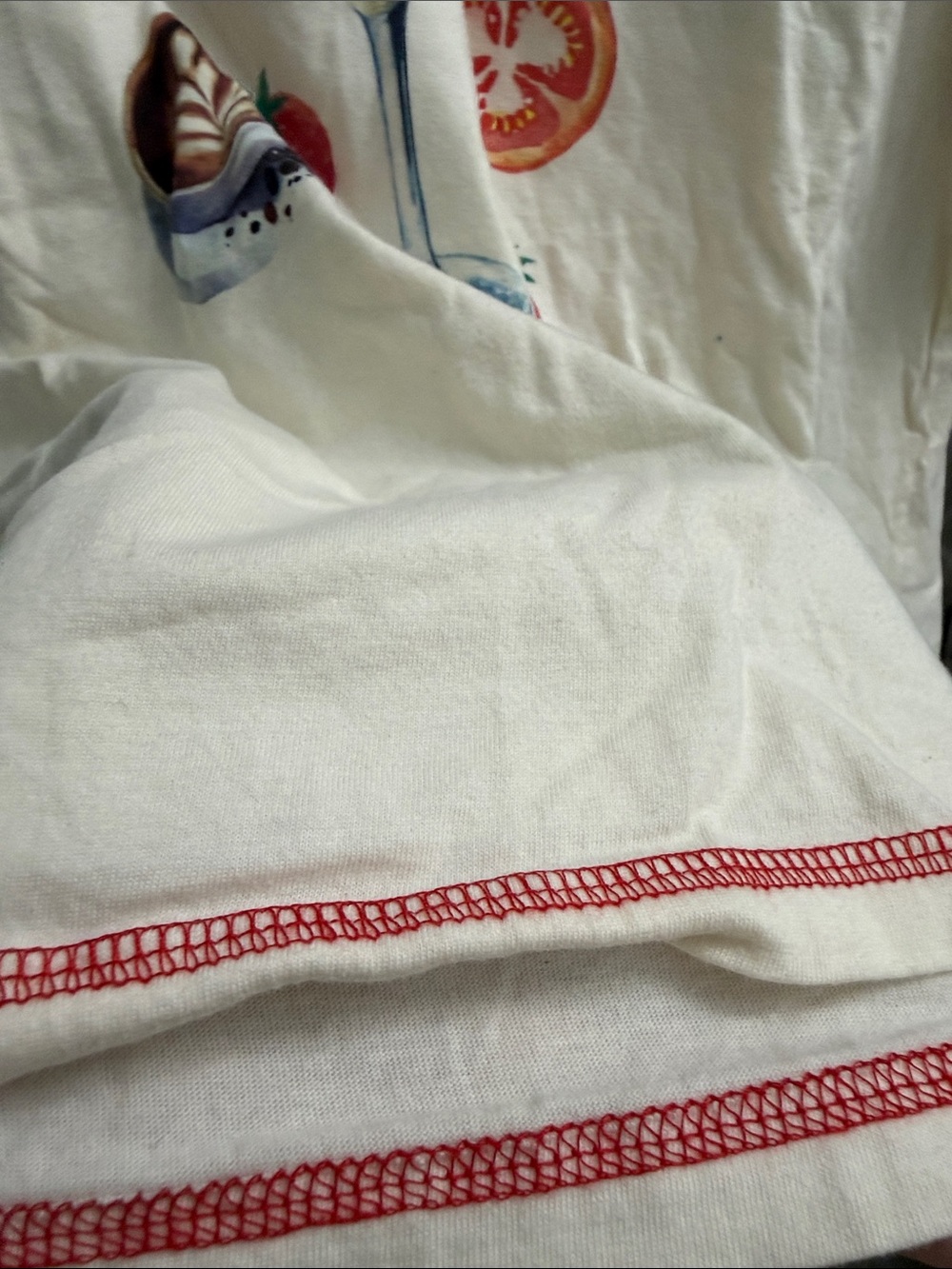 Messy Bun Cream Graphic Tee with martini motif - Picture 5 of 6